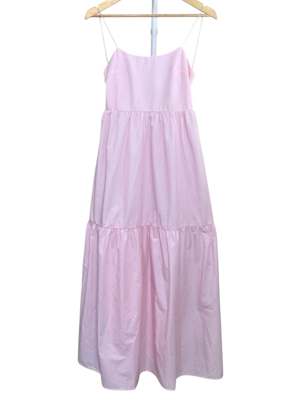 Commense Pink Backless Tiered Maxi Dress XS Coquette Balletcore Cotton Blend NWT - Picture 2 of 7